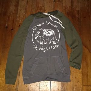 Good Vibes and High Fives soft elephant Hoodie